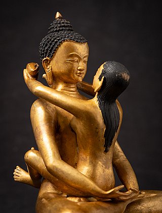 Alte nepalesische bronzene Samantabhadra Figur