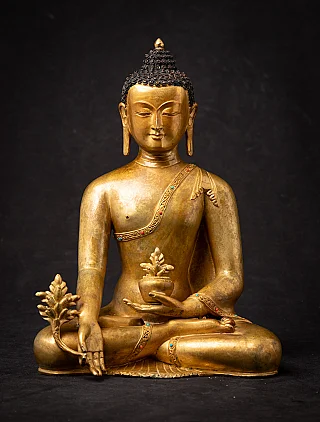 Old bronze Nepali Medicine Buddha statue
