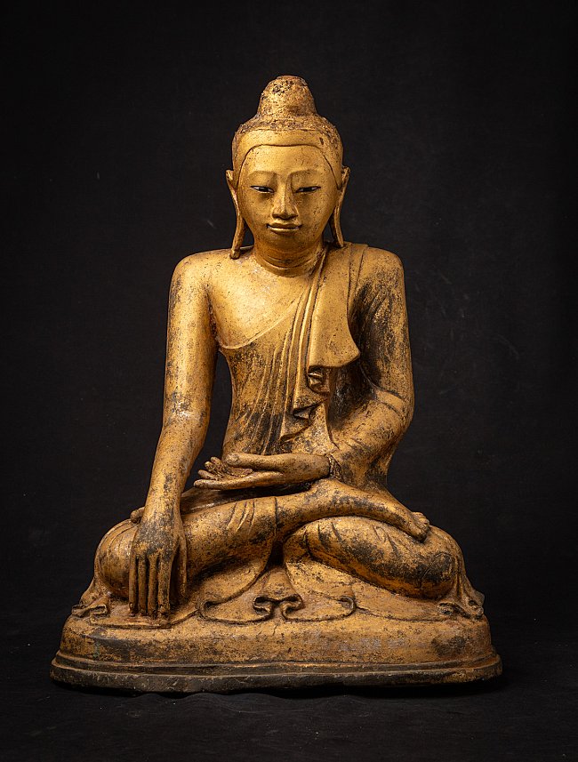 Antike bronzene burmesische Mandalay Buddhafigur