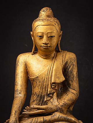 Antike bronzene burmesische Mandalay Buddhafigur