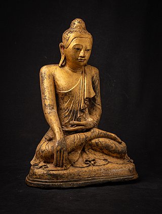Antike bronzene burmesische Mandalay Buddhafigur