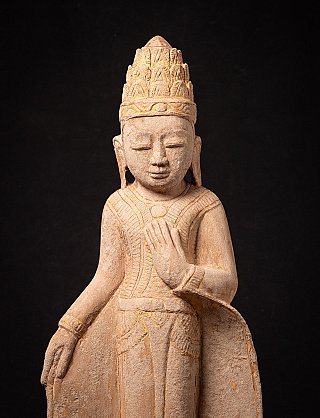 Antique sandstone Burmese Buddha statue