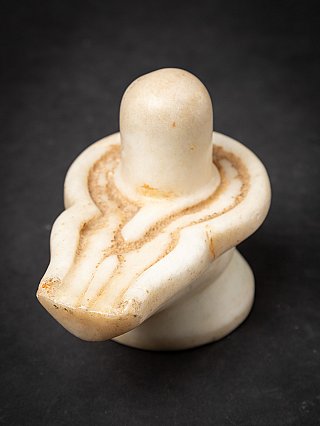 Antique marble Shiva Lingam with Nandi bull
