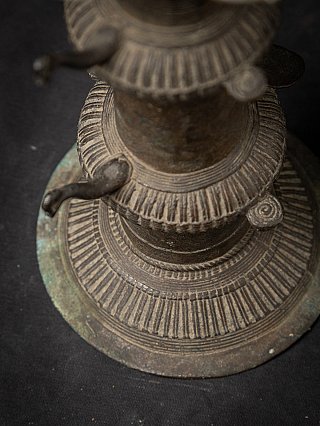 Antique Indian brass diya oil lamp