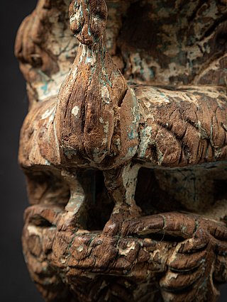Antique wooden Indian Peacock
