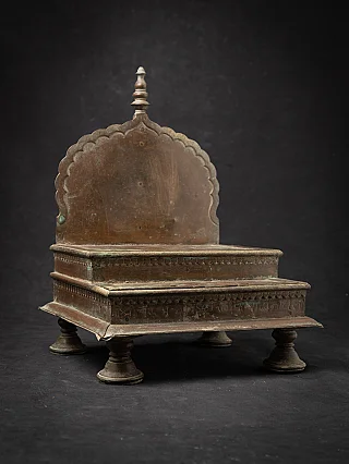 Antiker indischer Bronze-Puja-Altar mit Inschrift