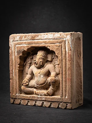 Antique Indian stone Ganesha carving