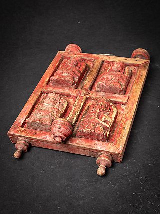 Antique Indian temple door panel with candle holders