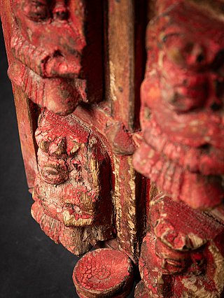 Antique Indian temple door panel with candle holders