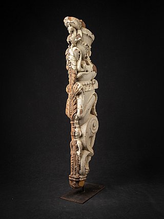Antique wooden Indian temple panel
