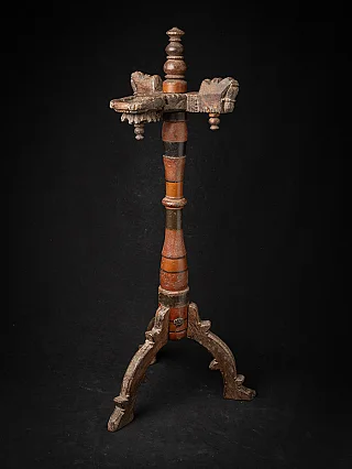 Antique Indian Wooden Candle Stand
