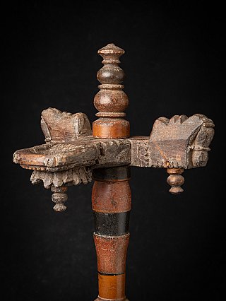 Antique Indian Wooden Candle Stand