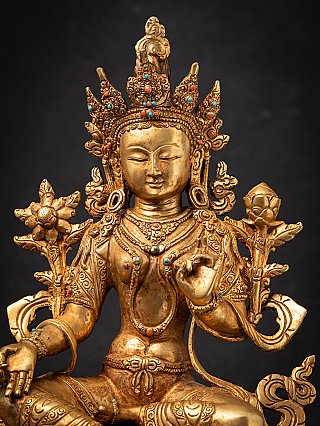Alte bronze Nepalesische Grüne Tara Figur