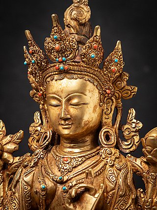 Alte bronze Nepalesische Grüne Tara Figur