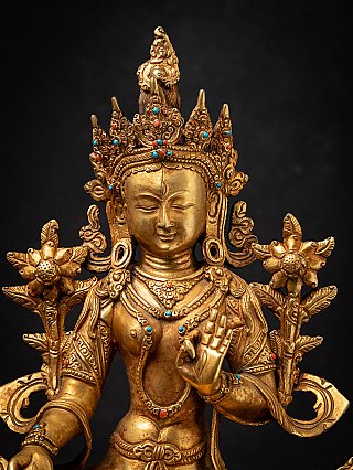 Oude bronze Nepalese Witte Tara