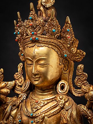 Oude bronze Nepalese Witte Tara