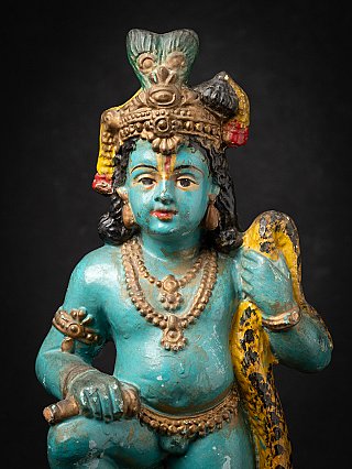 Antiker Krishna Figur aus Keramik