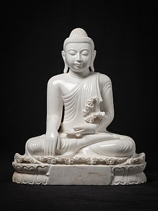 Newly made Burmese marble Buddha statue