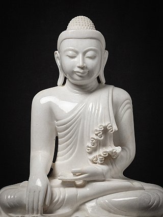 Newly made Burmese marble Buddha statue