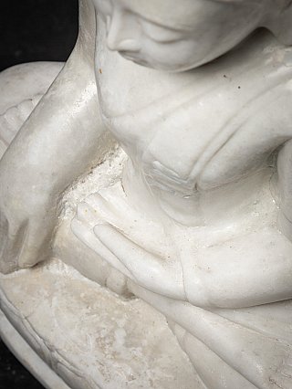 Old marble Burmese Buddha statue