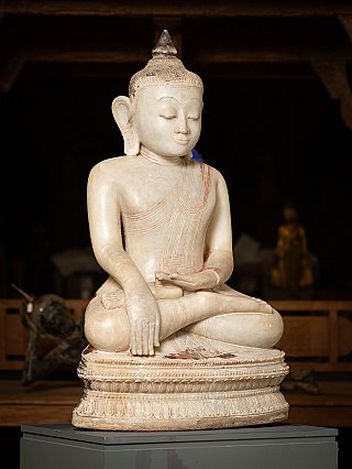 Großer und besonderer birmanischer Ava-Buddha aus dem 16. Jh.