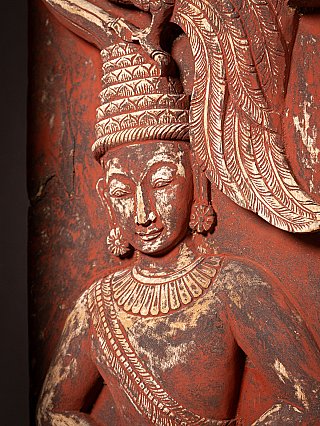Pair antique wooden Burmese Temple doors