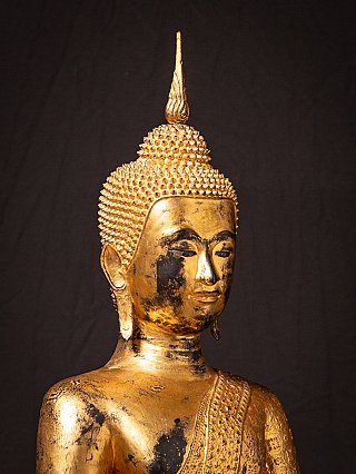 Große antike bronzene thailändische Buddhafigur