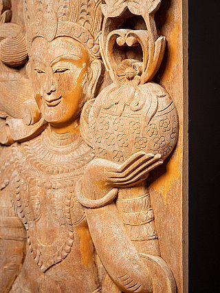 Set of antique wooden Burmese temple doors