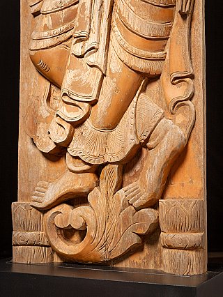 Set of antique wooden Burmese temple doors