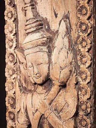 Set of antique wooden Burmese temple doors