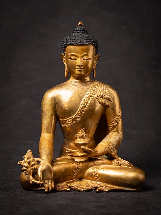 Oude bronzen Nepalese Medicijnboeddha