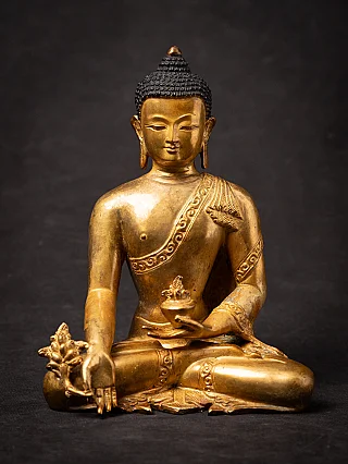 Oude bronzen Nepalese Medicijnboeddha