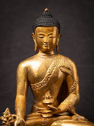 Oude bronzen Nepalese Medicijnboeddha