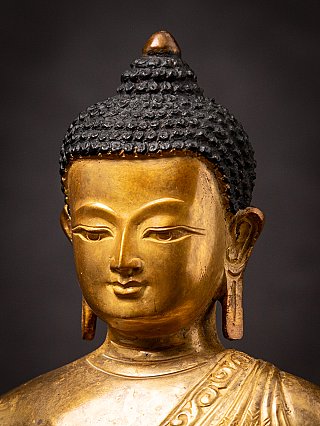 Oude bronzen Nepalese Medicijnboeddha