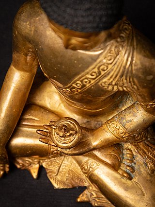 Oude bronzen Nepalese Medicijnboeddha