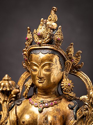 Old bronze Nepali White Tara statue