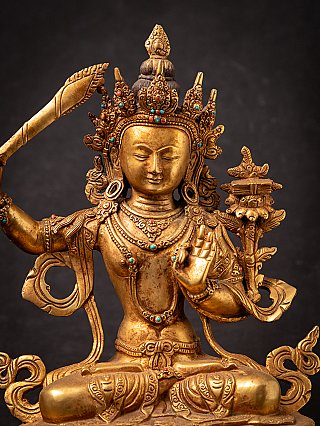 Old bronze Nepali Manjushri statue