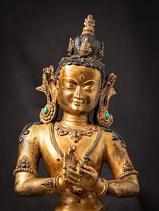 Old bronze Nepali Bodhisattva statue