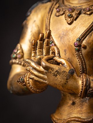 Old bronze Nepali Bodhisattva statue