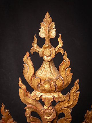 Antique Burmese wooden temple panel