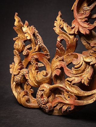 Antique Burmese wooden temple panel