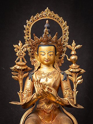 Beautiful bronze Nepalese Maitreya Buddha