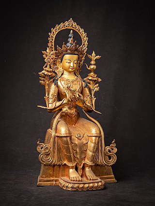 Beautiful bronze Nepalese Maitreya Buddha