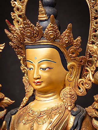 Beautiful bronze Nepalese Maitreya Buddha