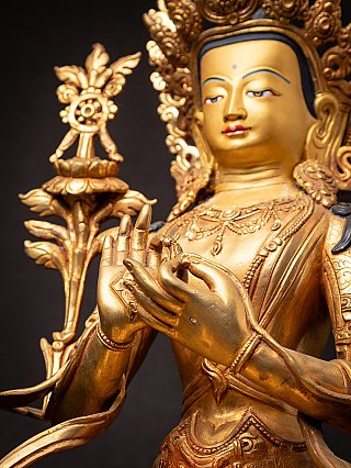 Beautiful bronze Nepalese Maitreya Buddha