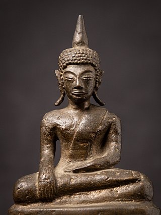 Antiek bronzen Boeddhabeeld uit Laos