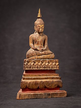 Antike hölzerne Buddhafigur aus Thailand