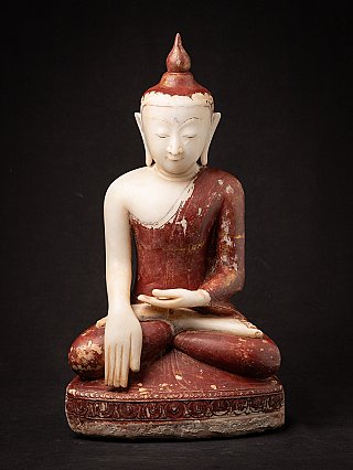 Bijzondere antieke alabaster Birmese Boeddha
