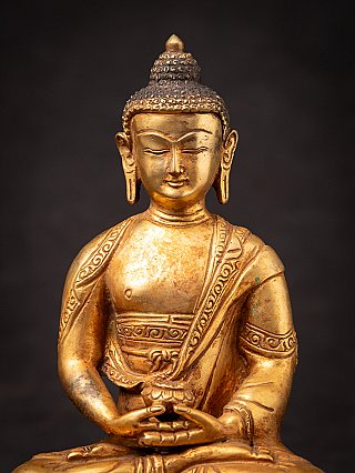 Oude bronzen Nepalese Boeddha