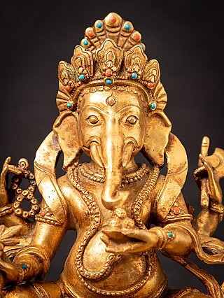 Oude bronzen Nepalese Ganesha